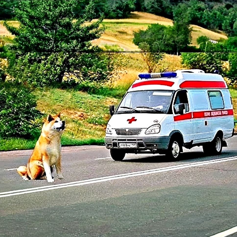 A dog stood in the way of the ambulance, and when the paramedics got out, they were stunned by what they saw…