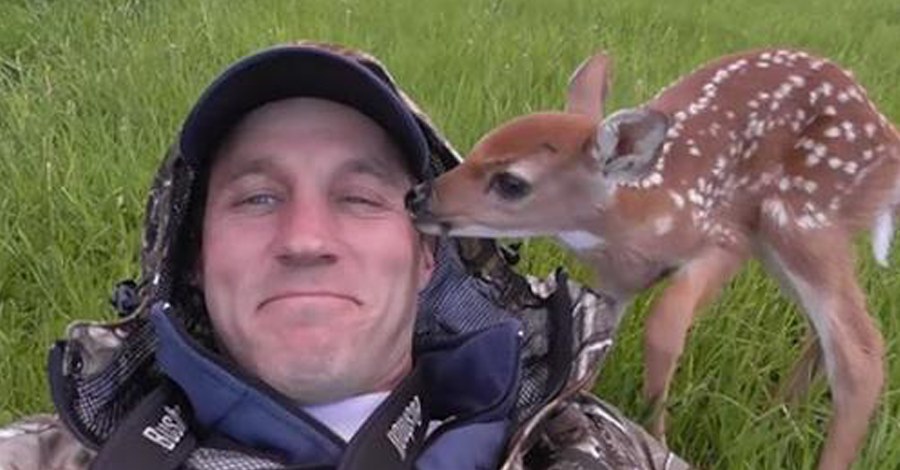 A heartwarming story: Baby Deer thinks the Man who saver her life is his Father!