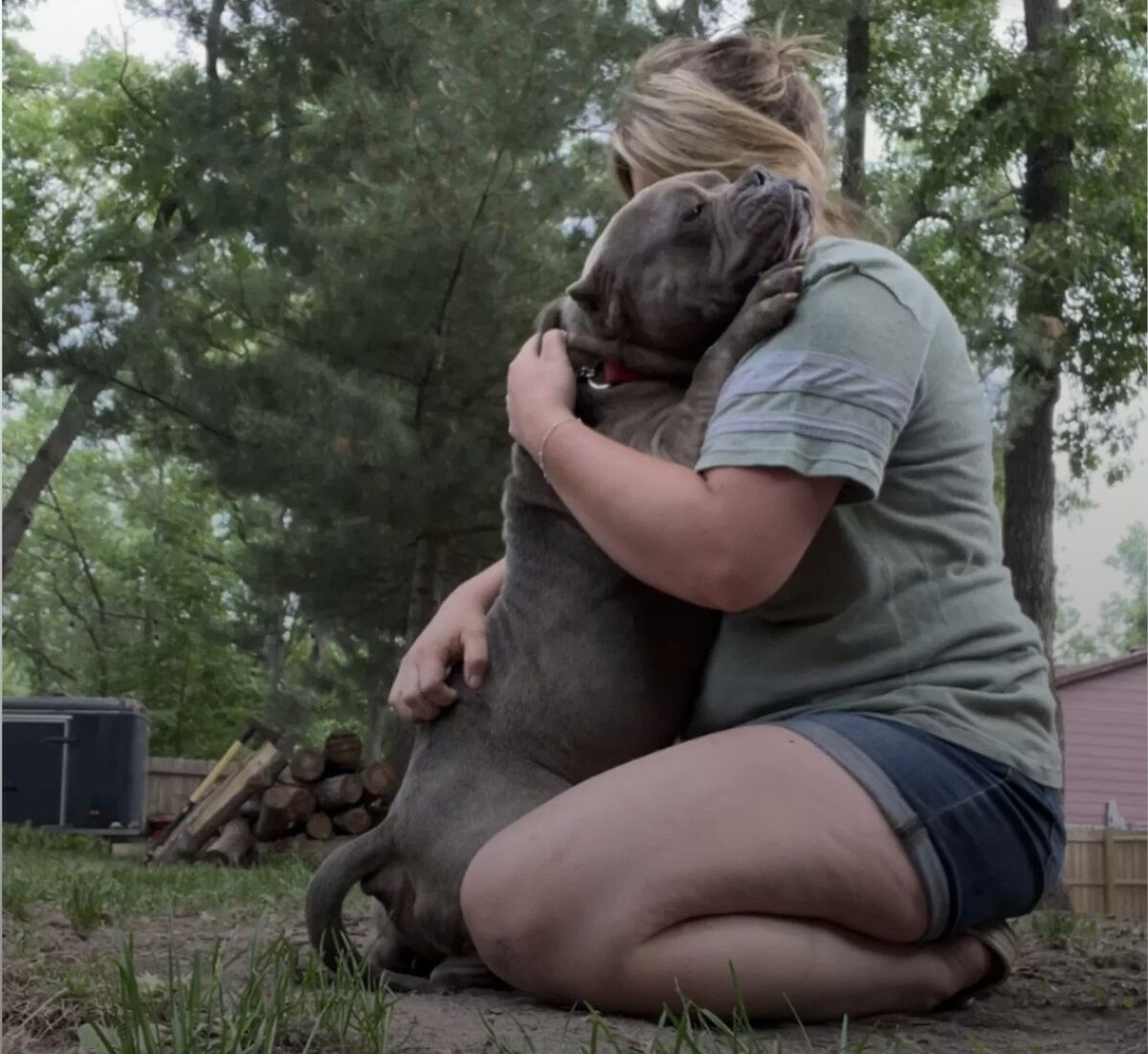 Grateful Shelter Dog Refuses To Stop Hugging The Woman Who Showed Him Kindness
